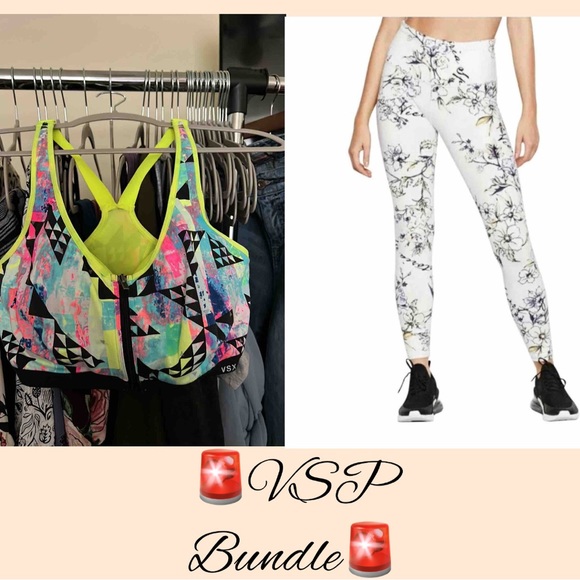 Victoria's Secret Pants - Victoria's Secret Sport bundle White Floral
Knockout Leggings and bra